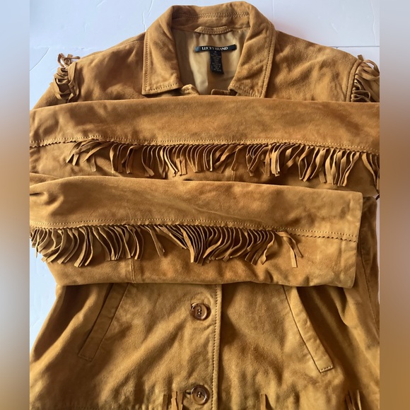 Lucky Brand women’s SZ M Tan Suede Fringe festival Jacket, western inspired - Picture 6 of 11